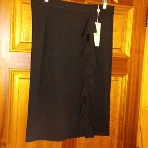 Grace Karin Ruffle Front Black Skirt Sz.XL=16/18